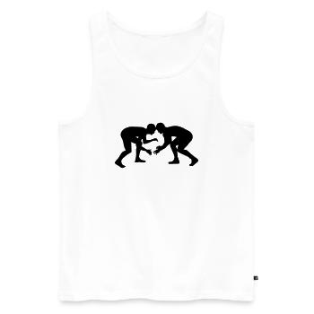 Ringen - Männer Premium Bio Tank Top - Weiß - Vorne - Michal (187cm)
