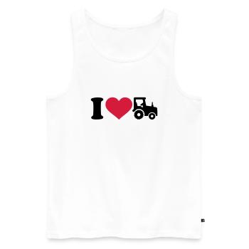 I love Tractor - Men's Premium Organic Tank Top - white - Front - Michal (187cm)