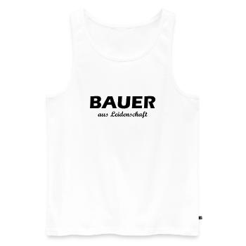 Bauer aus Leidenschaft - Männer Premium Bio Tank Top - Weiß - Vorne - Michal (187cm)