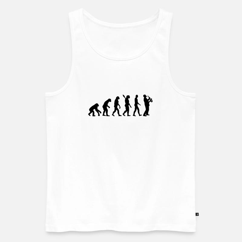 Evolution Saxophone - Men's Premium Organic Tank Top - white