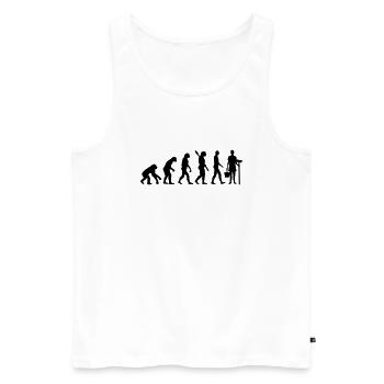 Evolution Cleaning lady - Men's Premium Organic Tank Top - white - Front - Michal (187cm)