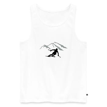 Ski - Männer Premium Bio Tank Top - Weiß - Vorne - AI Model Male 178 light (178cm)