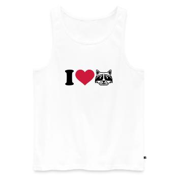 I love Raccoon - Men's Premium Organic Tank Top - white - Front - Michal (187cm)
