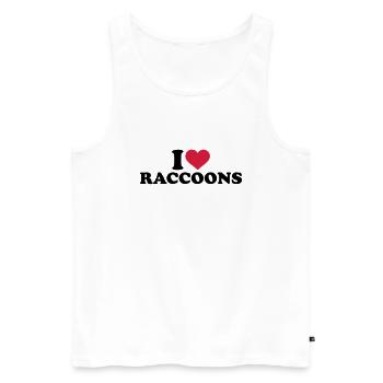 I love Raccoon - Débardeur bio Premium Homme - blanc - Devant - Michal (187cm)