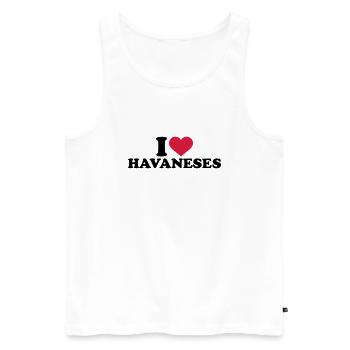 I love Havaneses - Débardeur bio Premium Homme - blanc - Devant - Michal (187cm)