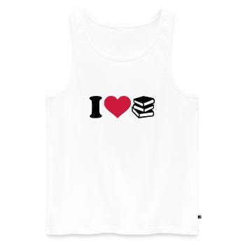 Bücher - Männer Premium Bio Tank Top - Weiß - Vorne - AI Model Male 178 light (178cm)