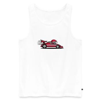 voiture de course drôle - Débardeur bio Premium Homme - blanc - Devant - Michal (187cm)