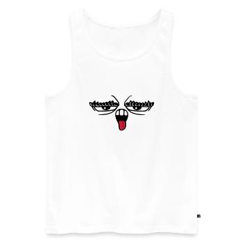 tongue stick out mouth 2 eyebrows eyes - Men's Premium Organic Tank Top - white - Front - AI Model Male 178 light (178cm)