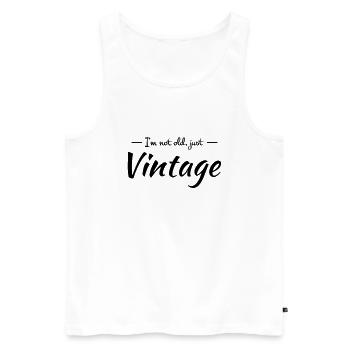 I'm not old, just vintage - Männer Premium Bio Tank Top - Weiß - Vorne - AI Model Male 178 light (178cm)