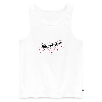 Christkind mit Schlitten am Sternenhimmel - Männer Premium Bio Tank Top - Weiß - Vorne - Michal (187cm)