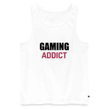 Gaming Gamer Video Game Player Geek - Men's Premium Organic Tank Top - white - Front - Michal (187cm)