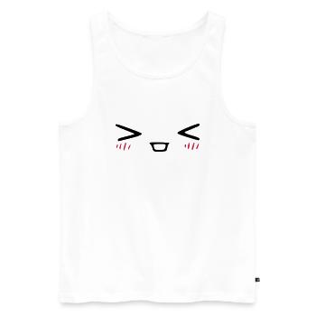 kawaii_face_7 - Männer Premium Bio Tank Top - Weiß - Vorne - Michal (187cm)