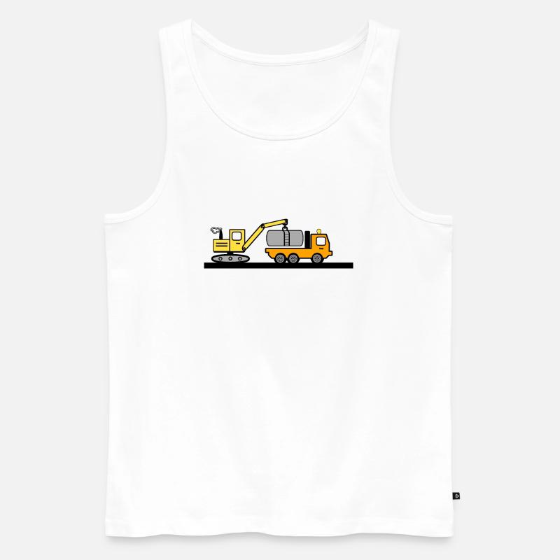 Bagger - Männer Premium Bio Tank Top - Weiß
