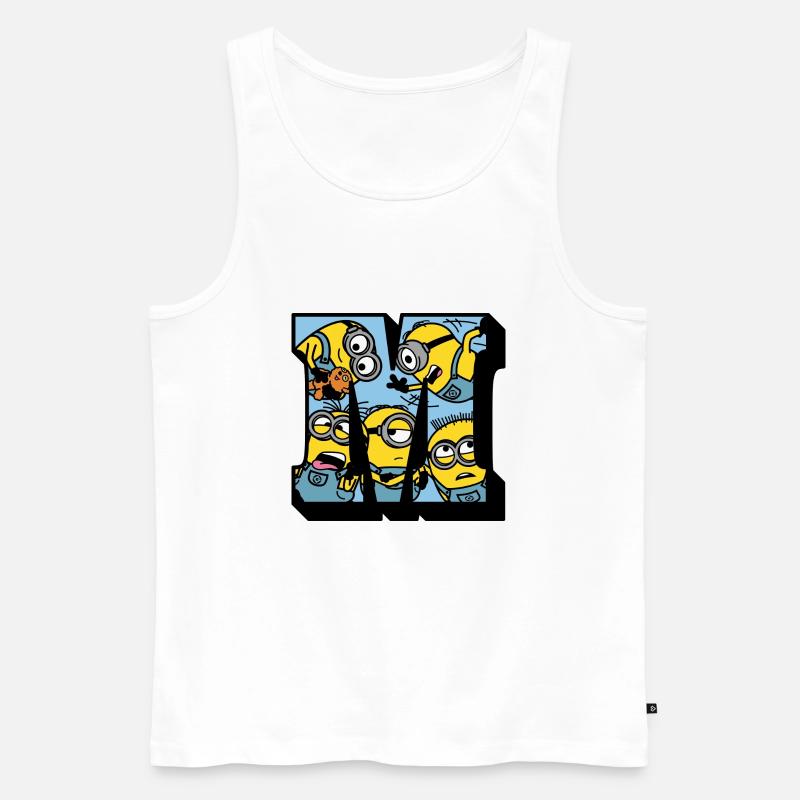 Minions College Buchstabe - Männer Premium Bio Tank Top - Weiß
