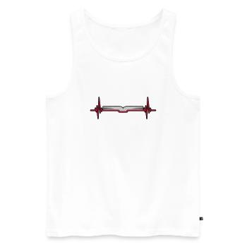 Pulse Rate Frequency Pages Book - Men's Premium Organic Tank Top - white - Front - AI Model Male 178 light (178cm)