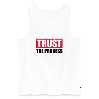 trust the process Quote - Men's Premium Organic Tank Top - white - Front - AI Model Male 178 light (178cm)
