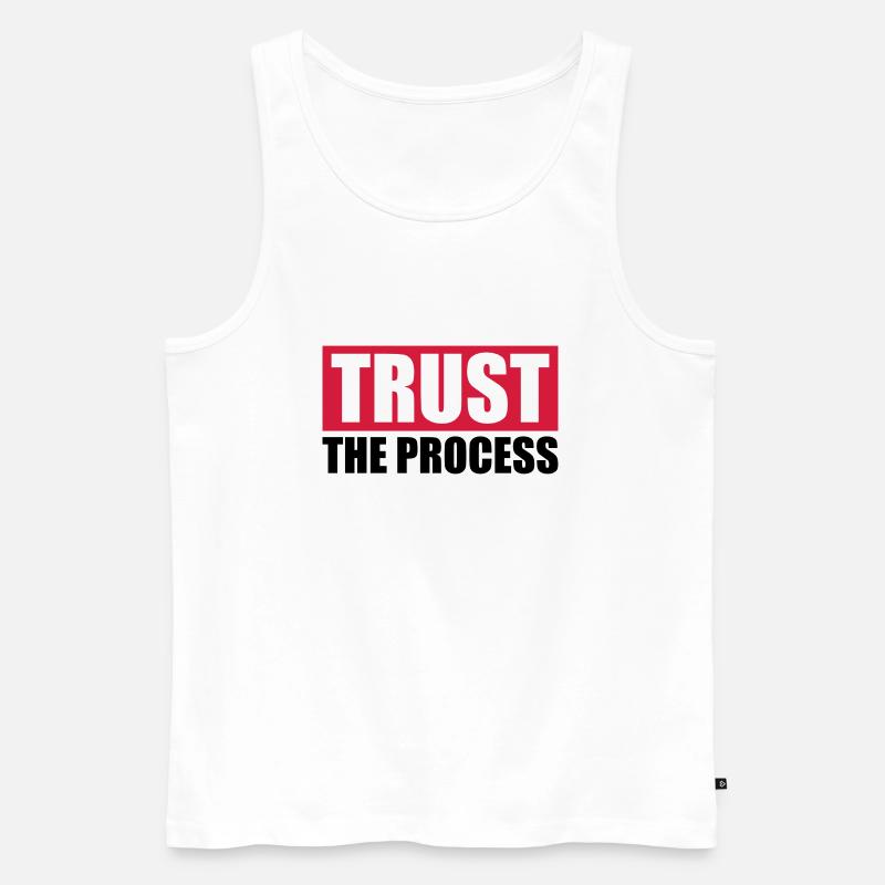 faire confiance au processus Devis - Débardeur bio Premium Homme - blanc