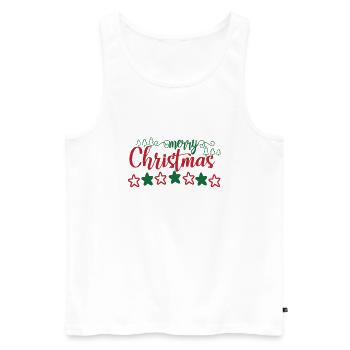 Merry Christmas - Men's Premium Organic Tank Top - white - Front - Michal (187cm)