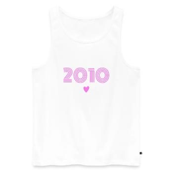 Born in 2010 girl - Men's Premium Organic Tank Top - white - Front - AI Model Male 178 light (178cm)