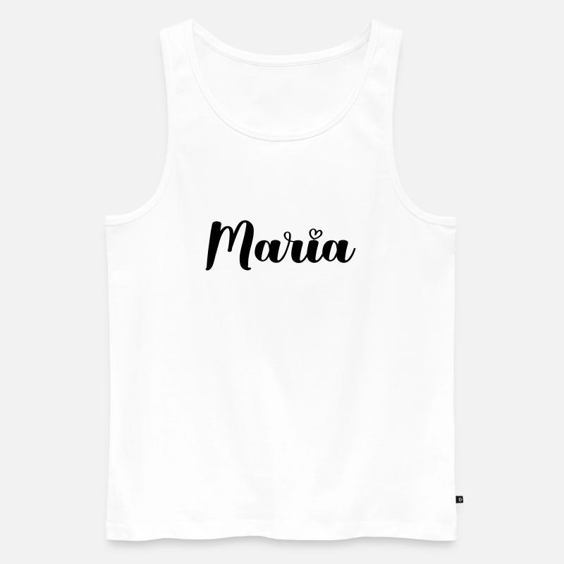 Maria - Men's Premium Organic Tank Top - white