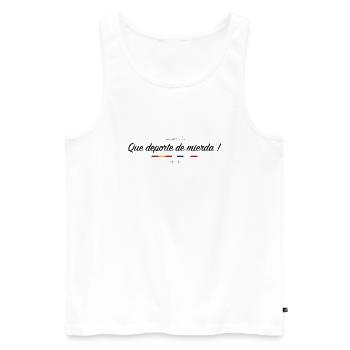 Sweat à capuche unisexe #QS2M - Débardeur bio Premium Homme - blanc - Devant - Michal (187cm)