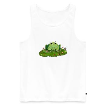 Frosch - Männer Premium Bio Tank Top - Weiß - Vorne - Michal (187cm)