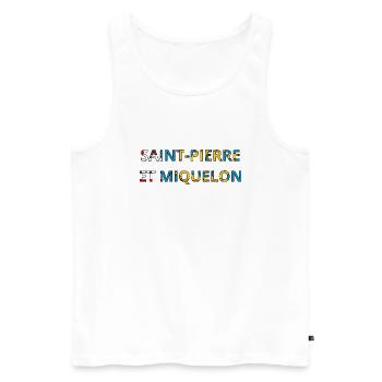 Drapeau Saint perre et miquelon - Débardeur bio Premium Homme - blanc - Devant - Michal (187cm)