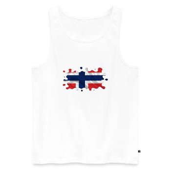 Norwegen Norwegen Flagge Skandinavien Norden Tor Viking - Männer Premium Bio Tank Top - Weiß - Vorne - AI Model Male 178 light (178cm)