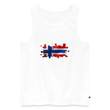 Norwegen Norwegen Flagge Skandinavien Norden Tor Viking - Männer Premium Bio Tank Top - Weiß - Vorne - AI Model Male 178 light (178cm)