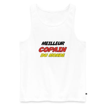 MEILLEUR COPAIN DU MONDE - Débardeur bio Premium Homme - blanc - Devant - Michal (187cm)