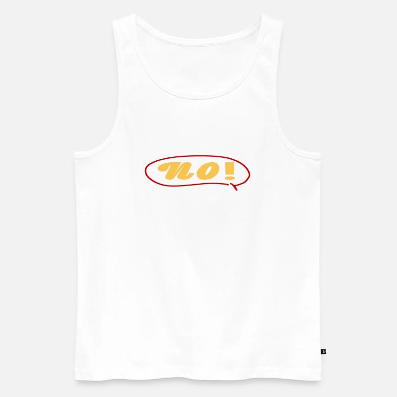 No mit Sprechblase - Männer Premium Bio Tank Top - Weiß