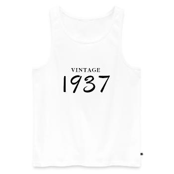 Vintage 1937 - Anniversary Gift Idea - Men's Premium Organic Tank Top - white - Front - Michal (187cm)