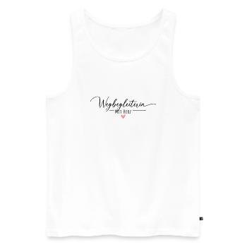 Wegbegleiterin mit Herz - Männer Premium Bio Tank Top - Weiß - Vorne - Michal (187cm)