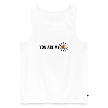 Slogan du bist mein Sonnenschein - Männer Premium Bio Tank Top - Weiß - Vorne - AI Model Male 178 light (178cm)