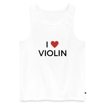 J’aime Violon - Ich liebe Violine - Débardeur bio Premium Homme - blanc - Devant - Michal (187cm)