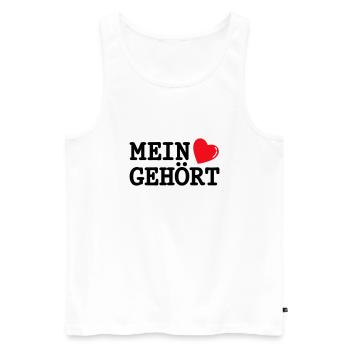 Mein Herz gehört... - Männer Premium Bio Tank Top - Weiß - Vorne - Michal (187cm)