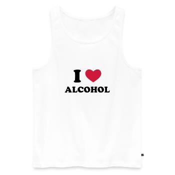 I Love Alcohol - Männer Premium Bio Tank Top - Weiß - Vorne - Michal (187cm)