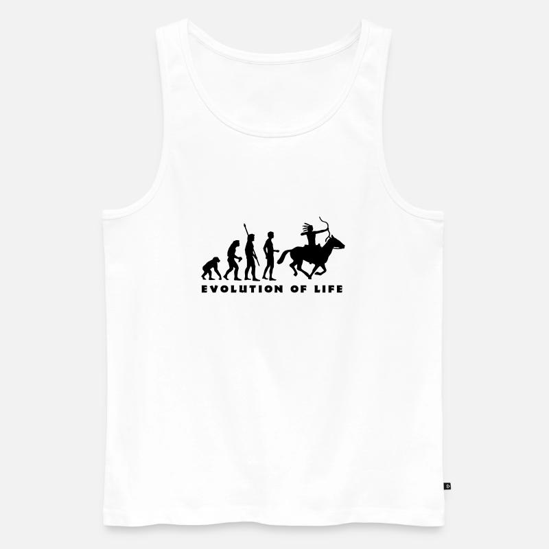 evolution_indianer_b - Men's Premium Organic Tank Top - white