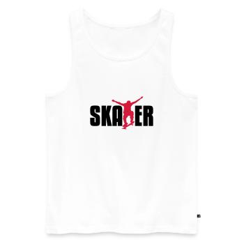 skater - Männer Premium Bio Tank Top - Weiß - Vorne - Michal (187cm)