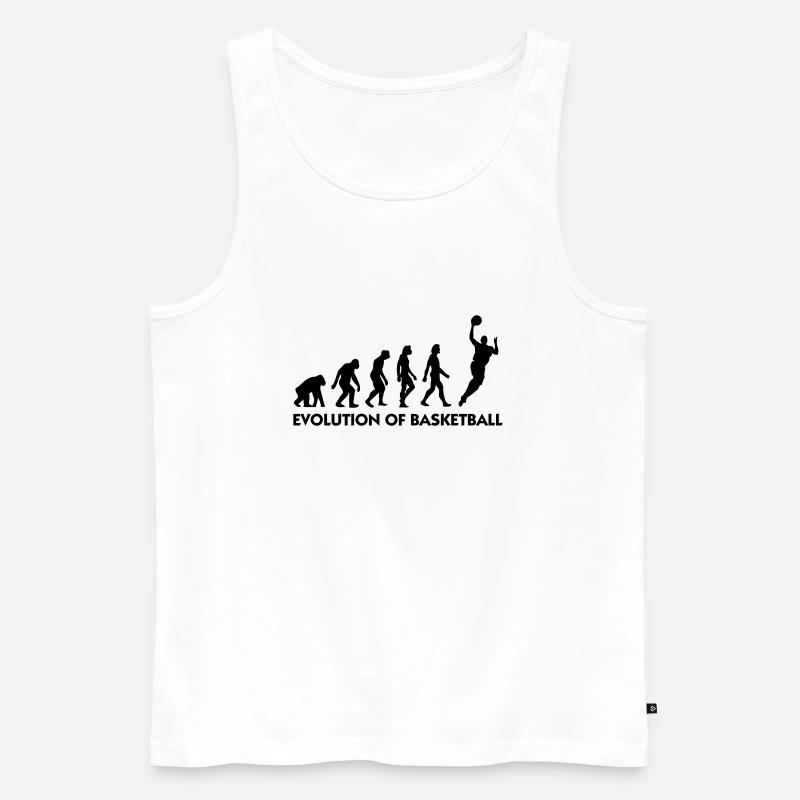 Die Evolution von Basketball - Männer Premium Bio Tank Top - Weiß