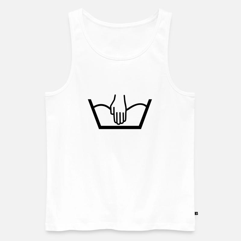 handwäsche symbohl - Männer Premium Bio Tank Top - Weiß