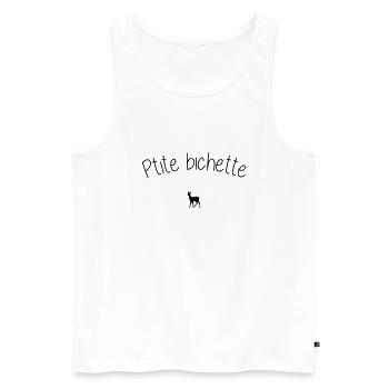 ptite bichette - Débardeur bio Premium Homme - blanc - Devant - AI Model Male 178 light (178cm)