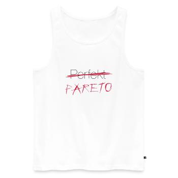 Perfekt? Nein: Pareto! - Männer Premium Bio Tank Top - Weiß - Vorne - Michal (187cm)