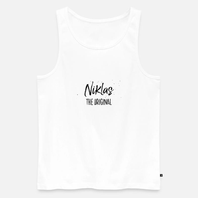 Niklas - Männer Premium Bio Tank Top - Weiß