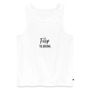 Filip - Männer Premium Bio Tank Top - Weiß - Vorne - Michal (187cm)