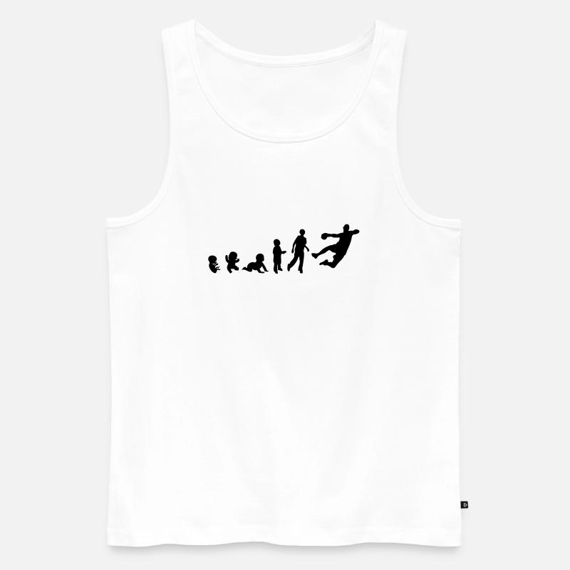 Handball-Sport-Evolution der Menschenrechte - Männer Premium Bio Tank Top - Weiß