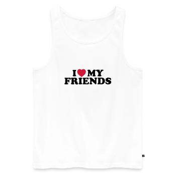 I love my friends - Men's Premium Organic Tank Top - white - Front - Michal (187cm)