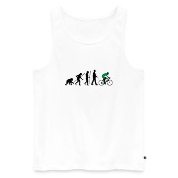 evolution_radfahrer_052012_d_2c - Débardeur bio Premium Homme - blanc - Devant - AI Model Male 178 light (178cm)