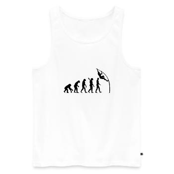 Evolution Stabhochsprung - Männer Premium Bio Tank Top - Weiß - Vorne - AI Model Male 178 light (178cm)