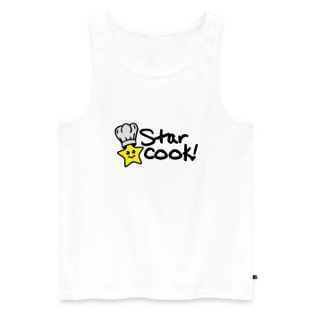 star_cook_design_t3 - Débardeur bio Premium Homme - blanc - Devant - Michal (187cm)